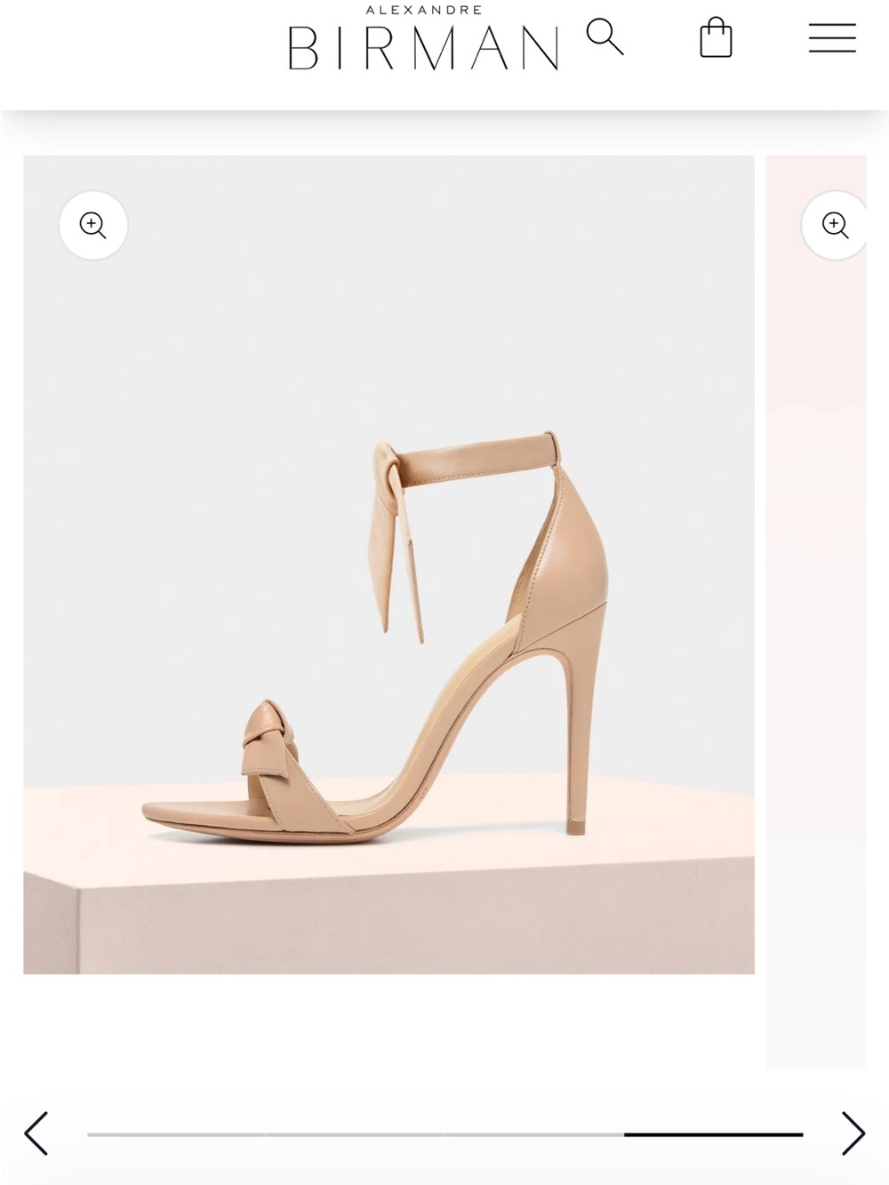 Alexandre Birman Beige Knot Ankle-Tie Stiletto Sandal